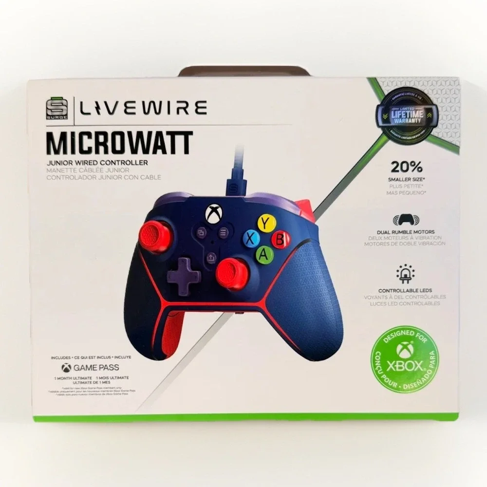 Xbox Accessory: Wired Controller -‎ SURGE Microwatt Junior Blue
